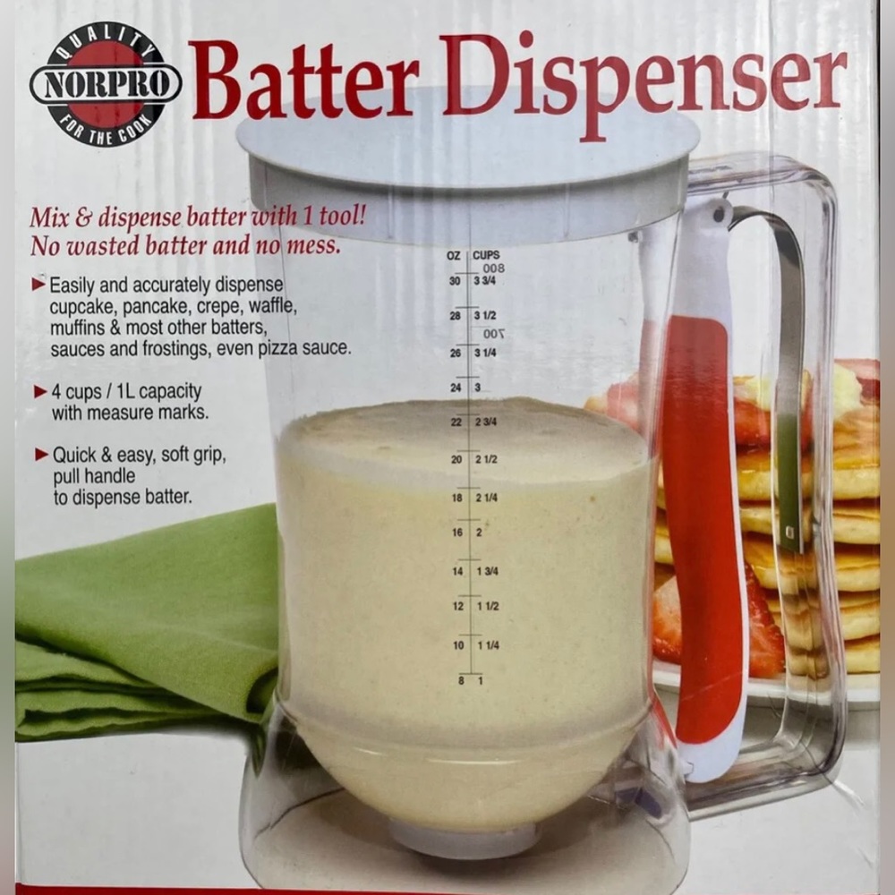Pancake Batter Dispenser Baking Cup Mixing Waffles Cupcakes Baking Mixer NEW